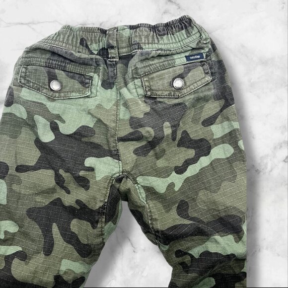 Baby Gap Camo Print Pants With Elastic Waist & Drawstring Size 18-24 Months Gre - Picture 10 of 12